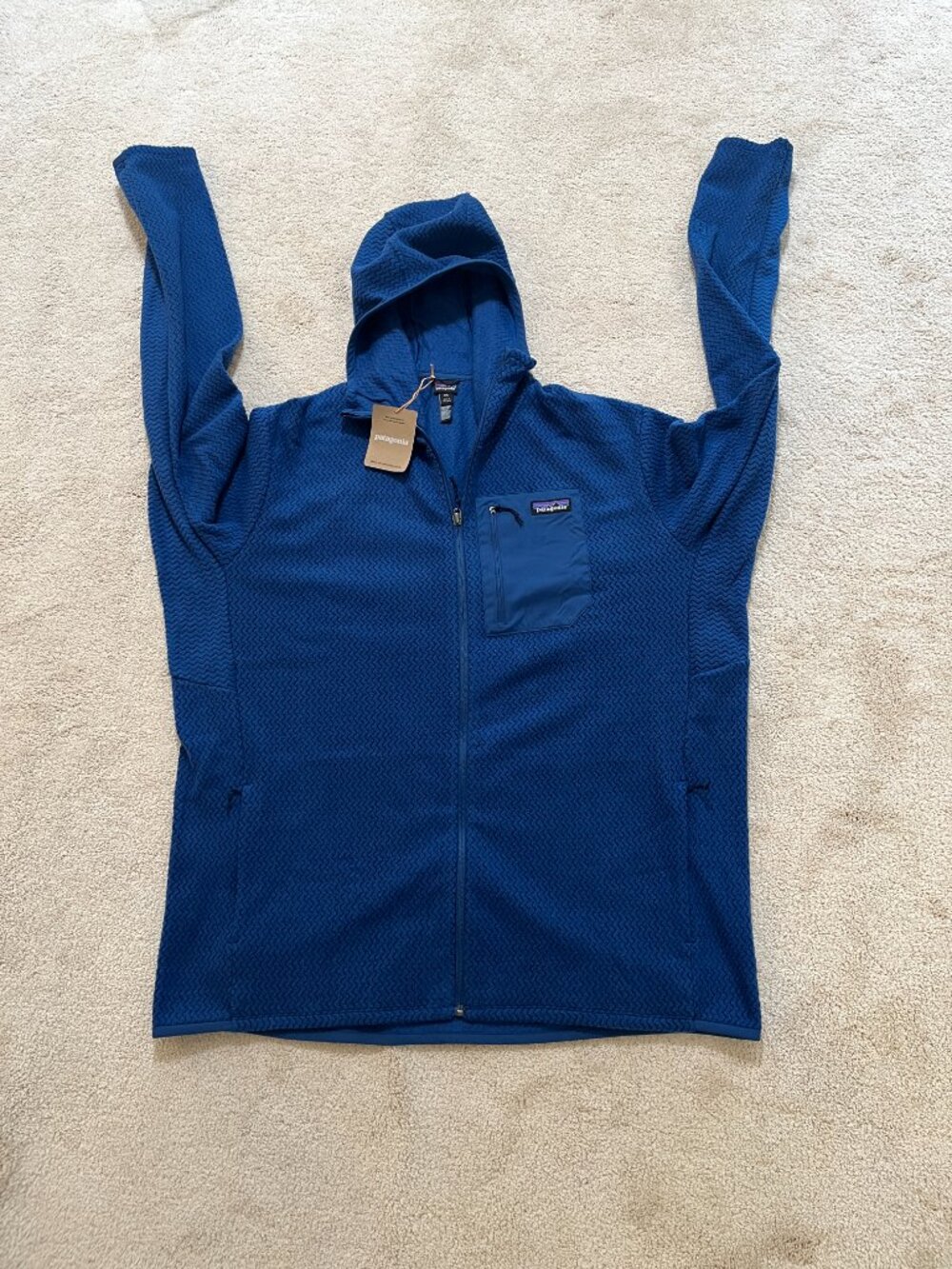 NEW Patagonia Mens R1 Air Full Zip 2XL XXL Hoody Jacket Blue 40255 MSRP $189
